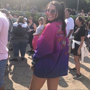 Ombré embroidered windbreaker